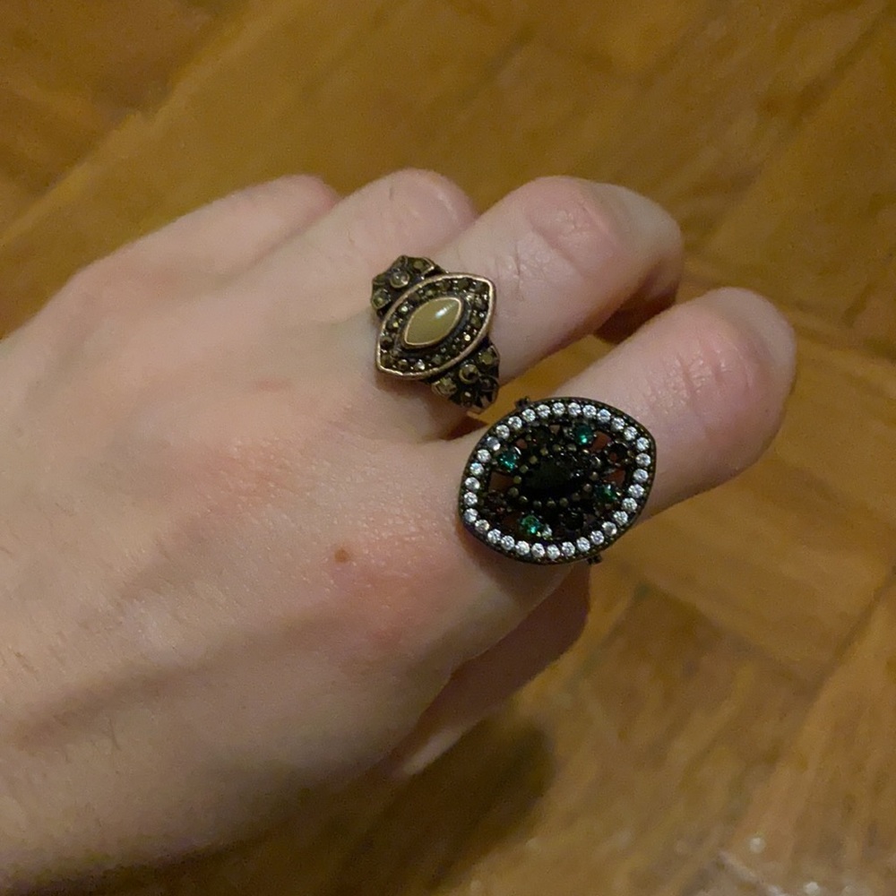 ZARA 2 rings stone boho bohemian festival